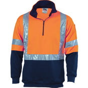 DNC Workwear HIVIS 1/2 Zip Fleecy with X Back & Additional Tape on Back Product Code: 3930