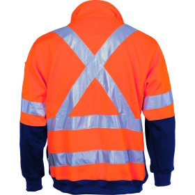 DNC Workwear HIVIS 1/2 Zip Fleecy with X Back & Additional Tape on Back Product Code: 3930