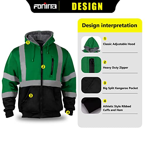 FONIRRA Men's High Visibility Safety ANSI Class 3 Lined Fleece