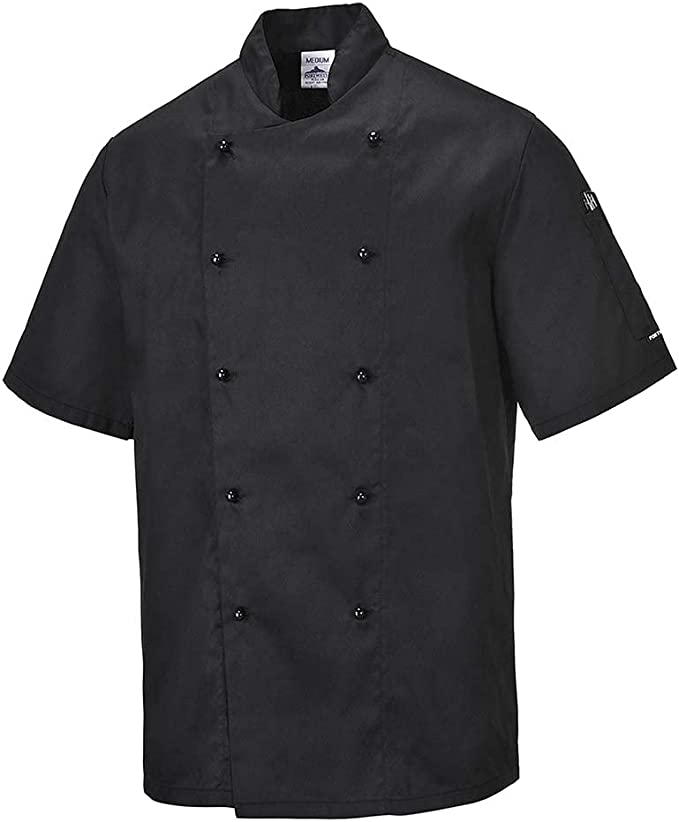 Portwest Unisex Kent Chefs Jacket Short Sleeve