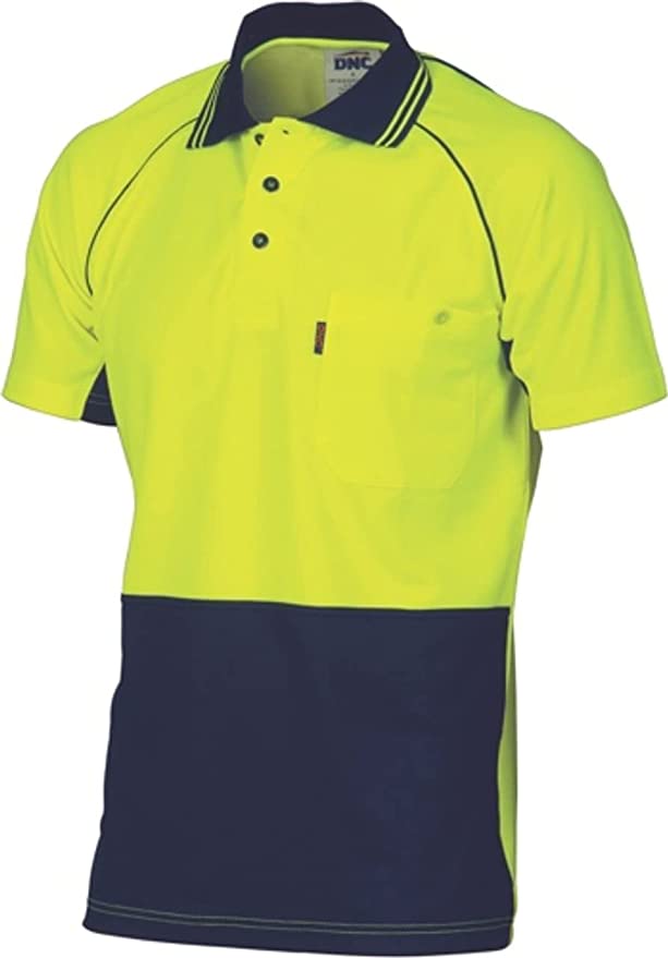 DNC Hi-Vis Cotton Backed Cool Breeze Contrast Short Sleeve Polo Jersey