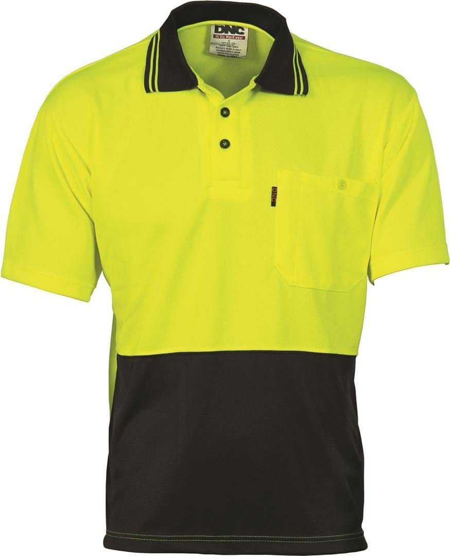 DNC Hi-Vis Two Tone Cool Breathe Mens Polo - Short Sleeve