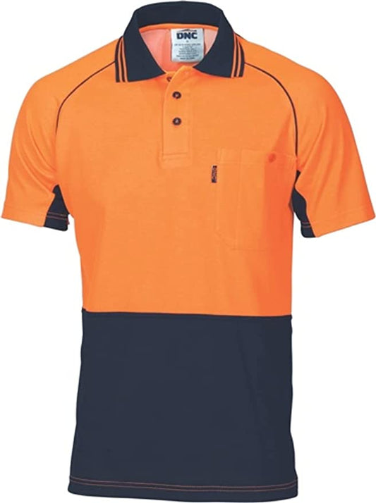 DNC Hi-Vis Cotton Backed Cool Breeze Contrast Short Sleeve Polo Jersey