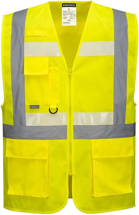 Portwest mens G456 Glowtex Ezee Zip Executive Vest