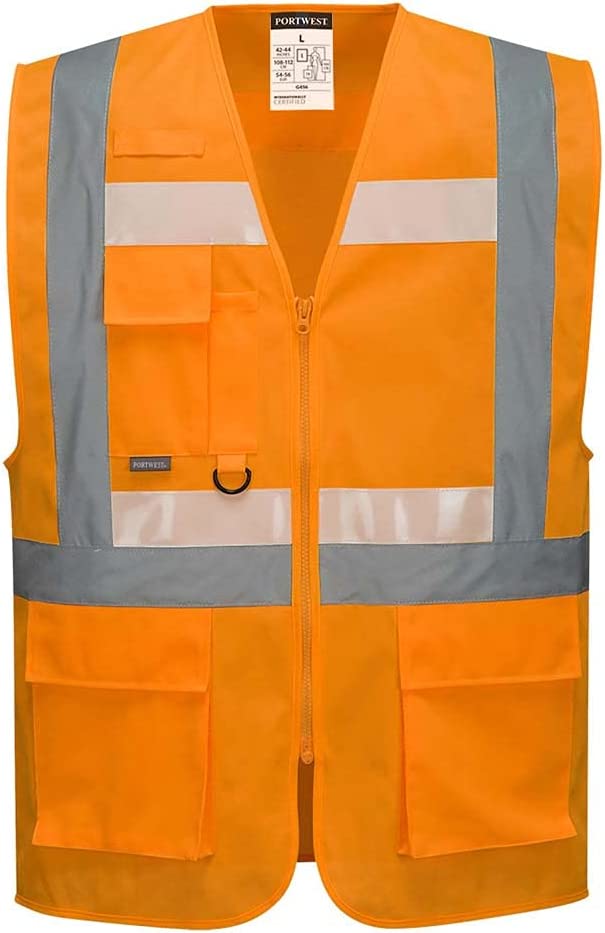 Portwest mens G456 Glowtex Ezee Zip Executive Vest