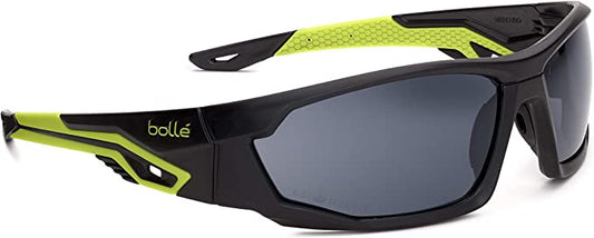 Bollé Safety MERPSF, Mercuro Safety Glasses Platinum, Black Yellow Frame, Smoke Lenses, Universal Brand: Bolle Safety