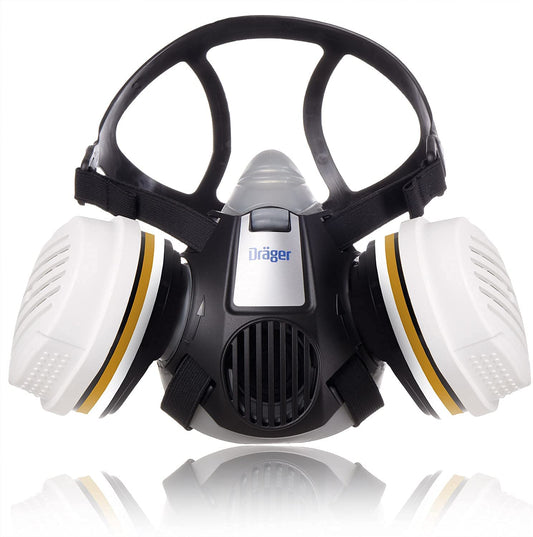 Visit the Dräger Store Dräger X-plore® 3300 Half Mask Respirator Set with 2 Reusable A2 P3 filters for Paint Spraying and Agricultural Work