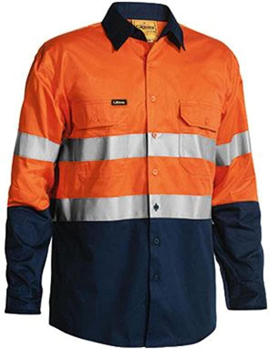 BISLEY WORKWEAR Men's BS6896_TT01 3M Taped Two Tone HI VIS Cool Lightweight Shirt - Long Sleeve Assorted