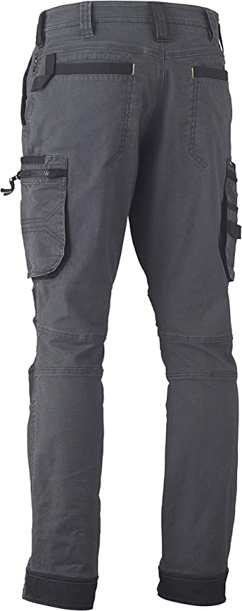 Bisley Workwear UKBPC6333_BCCG Flex & Move Cargo Trousers Stretch Utility Zip with Knee Pockets-Charcoal