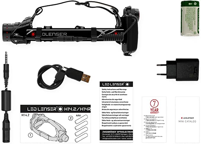 Ledlenser H14R.2 Headlamp with 1000 Lumens Output, Innovative Rotation Switch, Energy Management System and Rechargeability