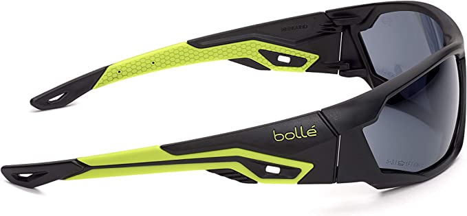 Bollé Safety MERPSF, Mercuro Safety Glasses Platinum, Black Yellow Frame, Smoke Lenses, Universal Brand: Bolle Safety