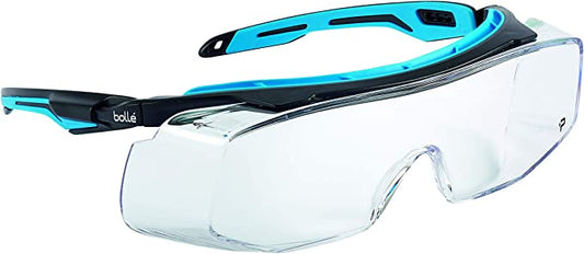 Bollé Safety 40306, Tryon OTG Safety Glasses PLATINUM®, Black/blue frame, clear Lenses Brand: Bolle Safety