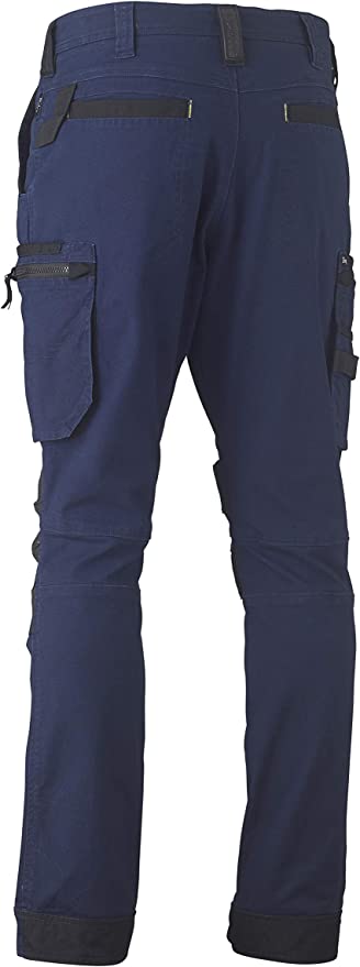 Bisley Workwear UKBPC6333_BPCT Flex & Move Cargo Trousers Stretch Utility Zip with Knee Pockets-Navy, 52S